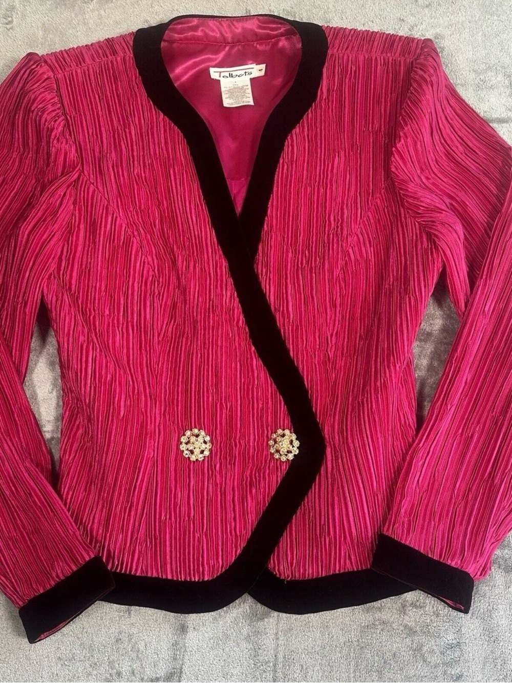 Vintage Talbots Blazer Adult 4 Pink Pleated Suede Women’s